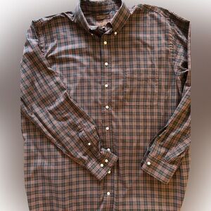 Red Green Plaid Button-Down Shirt